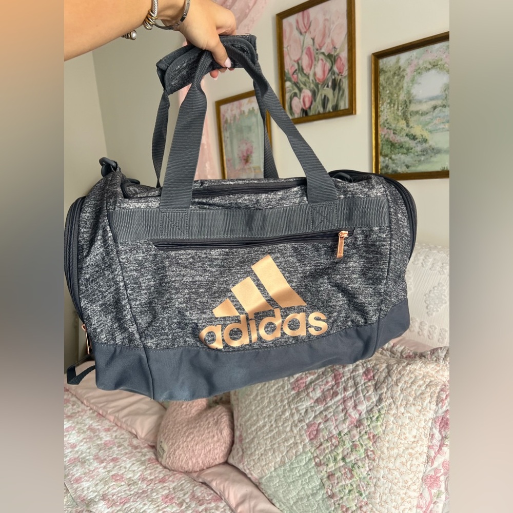 Adidas Rose Gold Grey/Blue Duffle Bag - Never Used